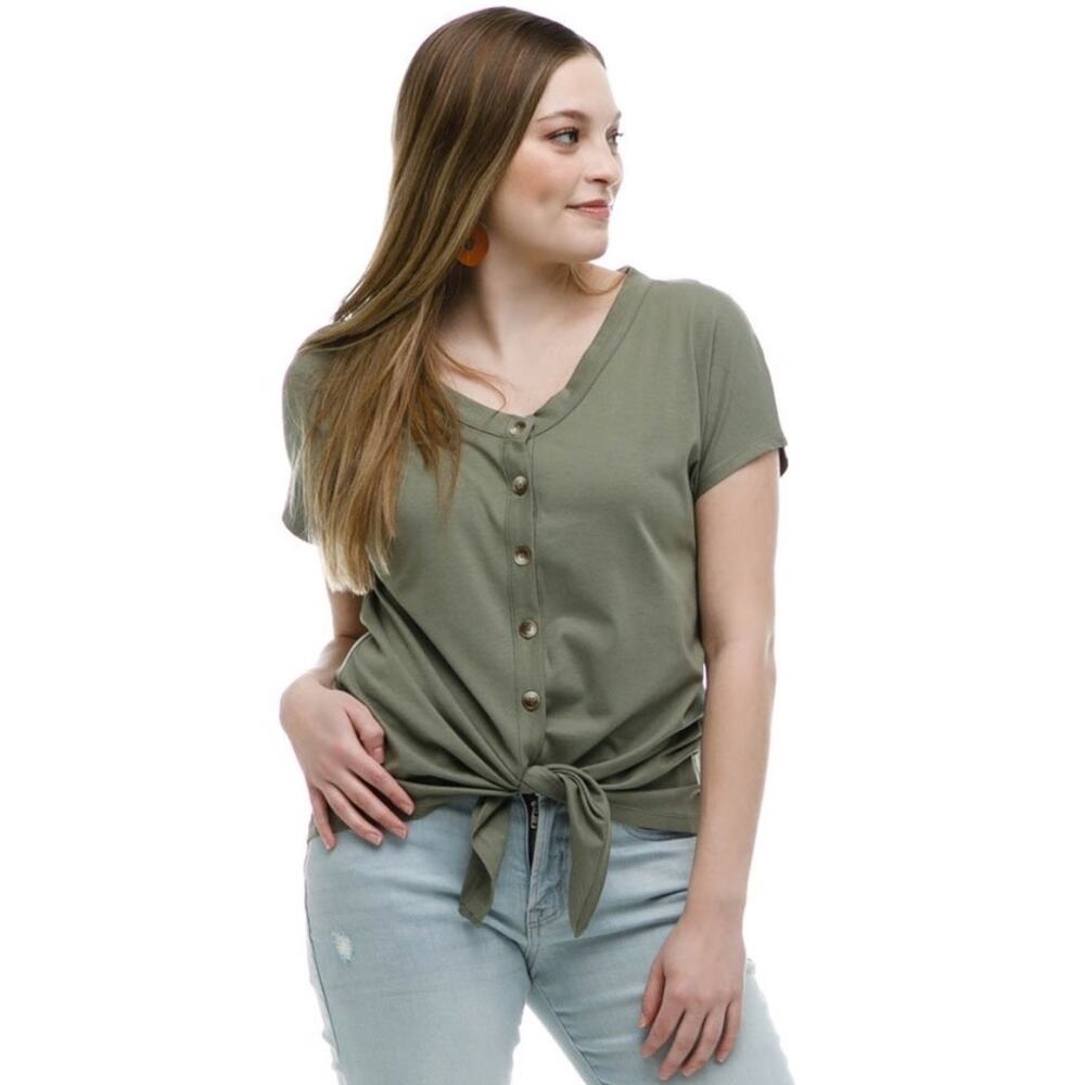ISO Elegantees Olive Fern Top S